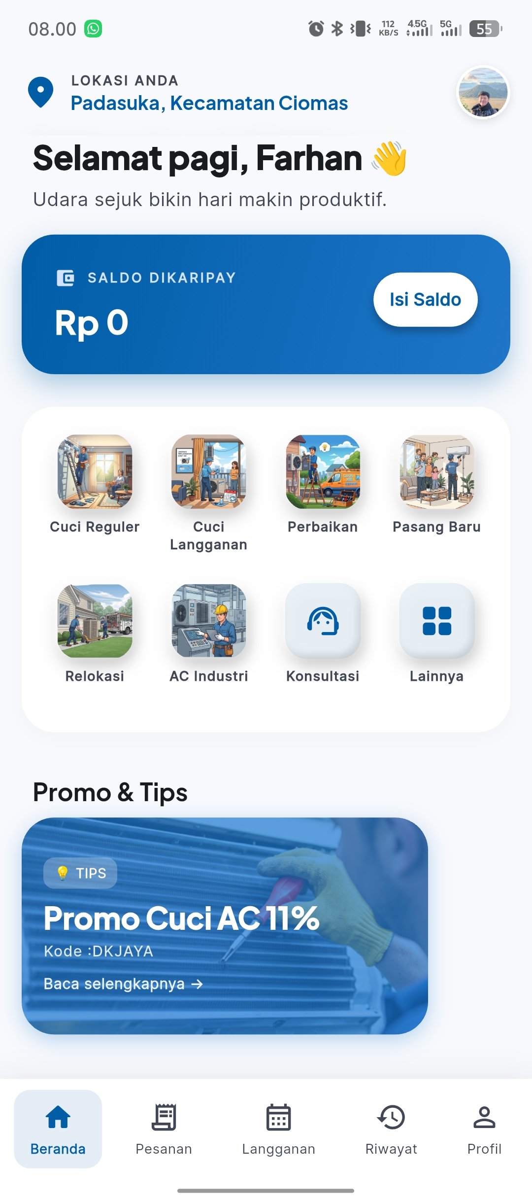 Dikari AC — Halaman Utama
